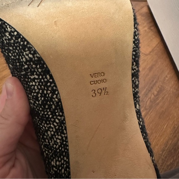 Jean Michel Cazabat high heels 39.5 pointed toe Elda black suede tweed pump - Picture 8 of 9